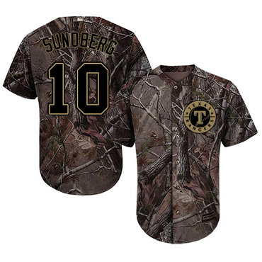 Texas Rangers #10 Jim Sundberg Camo Realtree Collection Cool Base Stitched Baseball Jersey