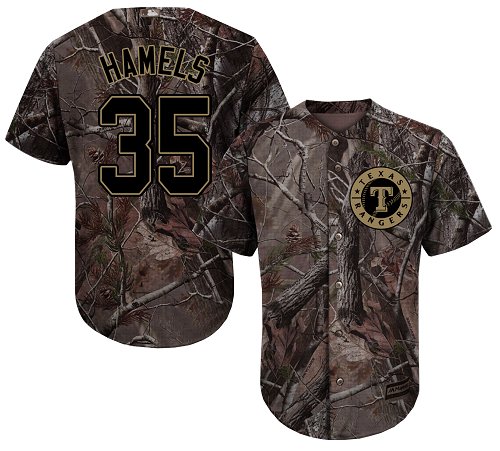 Texas Rangers #35 Cole Hamels Camo Realtree Collection Cool Base Stitched Baseball Jersey