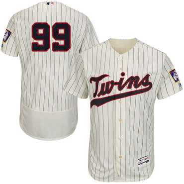 Minnesota Twins #99 Logan Morrison Cream Strip Flexbase Authentic Collection Stitched Baseball Jersey