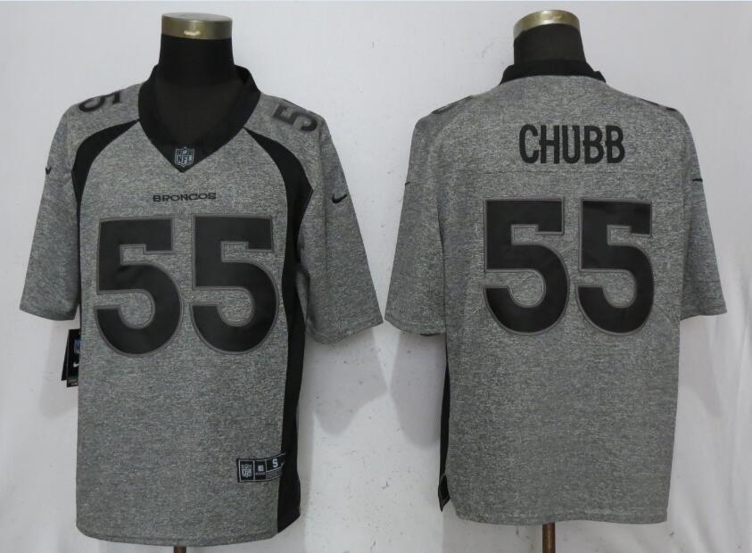 Nike Denver Broncos #55 Bradley Chubb Gray Gridiron Gray Vapor Untouchable Limited Jersey