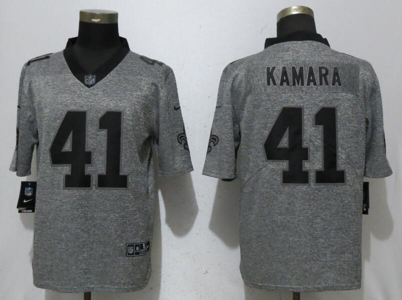 Nike New Orleans Saints 41 Alvin Kamara Gray Gridiron Gray Vapor Untouchable Limited Jersey