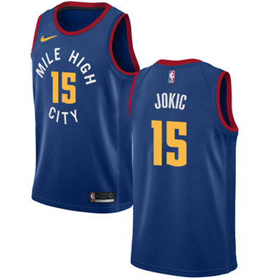 Nike Denver Nuggets #15 Nikola Jokic Navy NBA Swingman City Edition Jersey