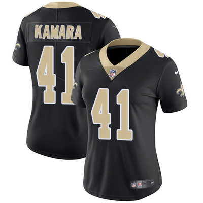 Women's Nike New Orleans Saints #41 Alvin Kamara Black Team Color Stitched NFL Vapor Untouchable Limited Jersey