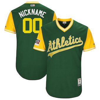 Men's Oakland Athletics Majestic Green 2018 Players' Weekend Authentic Flex Base Custom Jersey