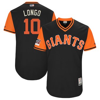 Men's San Francisco Giants 10 Evan Longoria Longo Majestic Black 2018 Players' Weekend Authentic Jersey