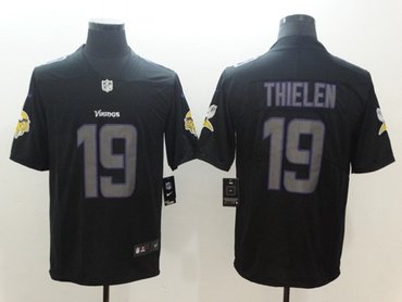 Nike Minnesota Vikings #19 Adam Thielen Black Men's Stitched NFL Limited Rush Impact Jersey