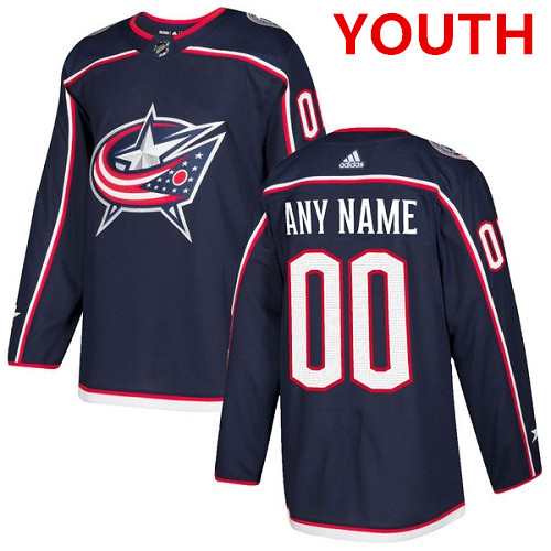 Youth Adidas Columbus Blue Jackets Customized Authentic Navy Blue Home NHL Jersey