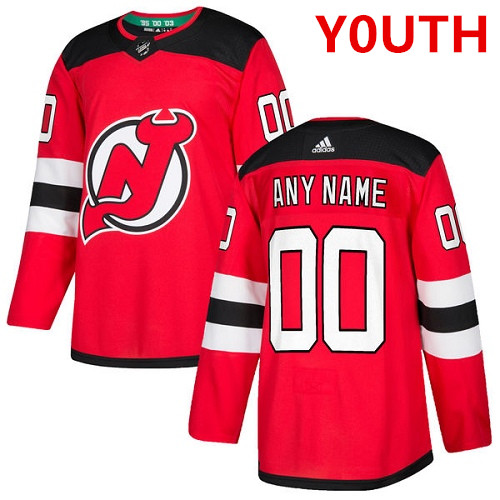 Youth Adidas New Jersey Devils Customized Authentic Red Home NHL Jersey