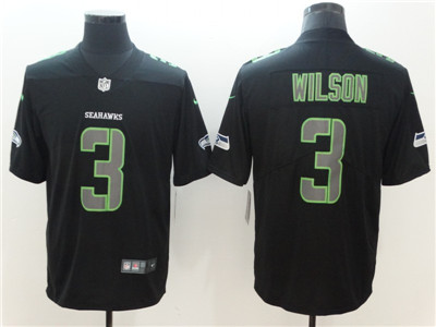 Nike Seattle Seahawks #3 Russell Wilson Black Impact Limited Jersey