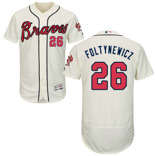 Atlanta Braves 26 Mike Foltynewicz Cream Flexbase Authentic Collection Stitched Baseball Jersey