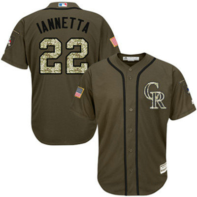 Colorado Rockies 22 Chris Iannetta Green Salute to Service Stitched Baseball Jersey