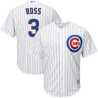 Men's Chicago Cubs 3 David Ross Majestic Home White Official Cool Base Player Jersey