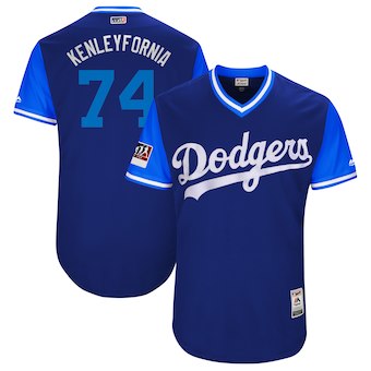 Men's Los Angeles Dodgers 74 Kenley Jansen Kenleyfornia Majestic Royal 2018 Players' Weekend Authentic Jersey