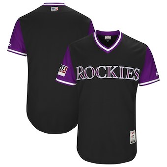 Men's Colorado Rockies Majestic Black 2018 Players' Weekend Authentic Team Jersey