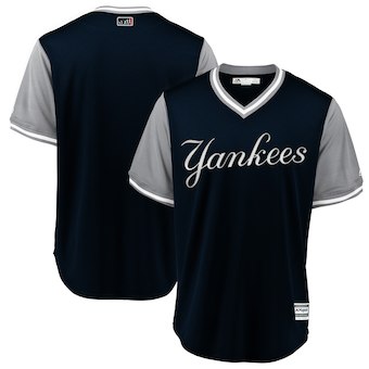 Men's New York Yankees Blank Majestic Navy 2018 Players' Weekend Team Jersey