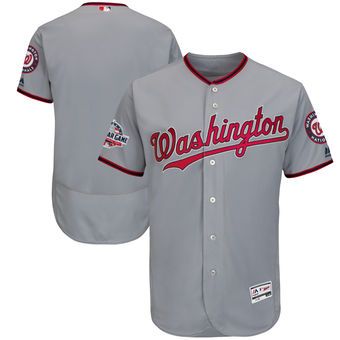 Men's Washington Nationals Majestic Blank Gray 2018 All-Star Game Road Flex Base Team Jersey