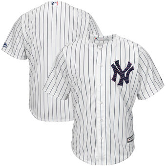 New York Yankees Majestic Blank White 2018 Stars & Stripes Cool Base Team Jersey