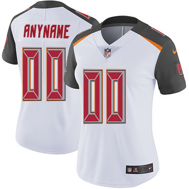 Women's Nike Tampa Bay Buccaneers Road White Customized Vapor Untouchable Limited NFL Jersey