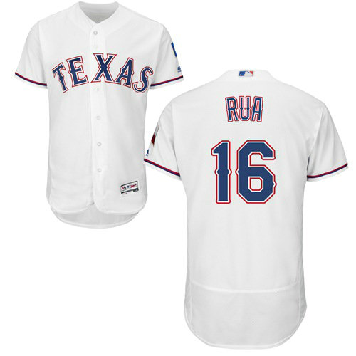 Texas Rangers #16 Ryan Rua White Flexbase Authentic Collection Stitched Baseball Jersey