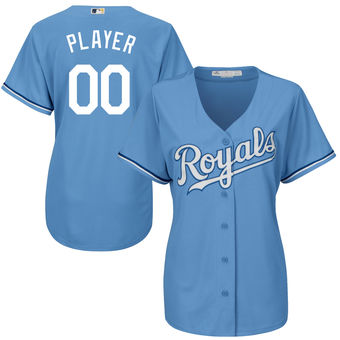 Women's Kansas City Royals Majestic Light Blue Cool Base Custom Alternate Jersey