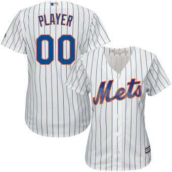 Women's New York Mets Majestic White Home Cool Base Custom Jersey