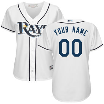 Women's Tampa Bay Rays Majestic White Home Cool Base Custom Jersey