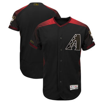 Men's Arizona Diamondbacks Majestic Black 2018 Memorial Day Authentic Collection Flex Base Team Custom Jersey