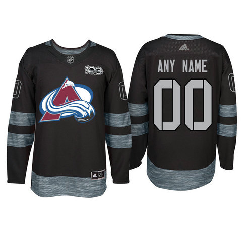 Adidas Colorado Avalanche Black 1917-2017 100th Anniversary Stitched NHL Custom Jersey