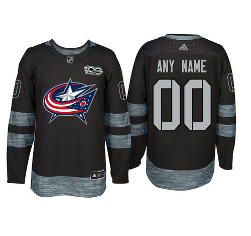 Adidas Columbus Blue Jackets Black 1917-2017 100th Anniversary Stitched NHL Custom Jersey