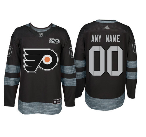 Adidas Philadelphia Flyers Black 1917-2017 100th Anniversary Stitched NHL Custom Jersey