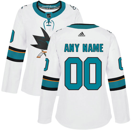 Women's Adidas San Jose Sharks NHL Authentic White Customized Jersey