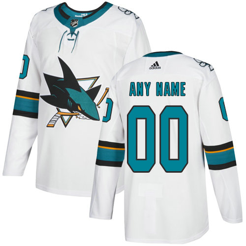 Men's Adidas San Jose Sharks NHL Authentic White Customized Jersey