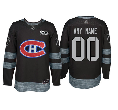 Adidas Montreal Canadiens Black 1917-2017 100th Anniversary Stitched NHL Custom Jersey