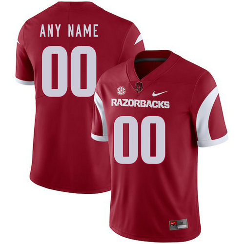 Arkansas Razorbacks Men's Customized Red College Football Jersey