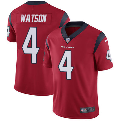 Men's Nike Houston Texans #4 Deshaun Watson Red Alternate Stitched NFL Vapor Untouchable Limited Jersey