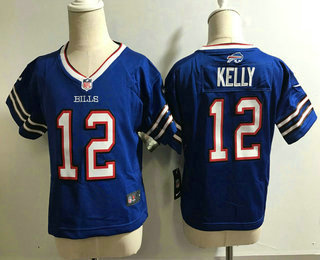 Toddler Buffalo Bills #12 Jim Kelly Retired Royal Blue Stitched NFL Nike Game Jersey