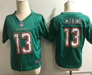 Toddler Miami Dolphins #13 Dan Marino Aqua Green Alternate Stitched NFL Nike Game Jersey