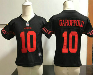 Toddler San Francisco 49ers #10 Jimmy Garoppolo Black Alternate Stitched NFL Nike Game Jersey