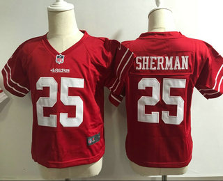 Toddler San Francisco 49ers #25 Richard Sherman Scarlet Red Team Color Stitched NFL Nike Game Jersey