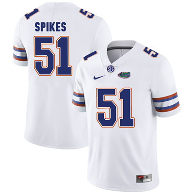 Florida Gators White #51 Brandon Spikes Football Player Performance Jersey