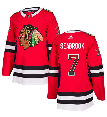 Men's Chicago Blackhawks #7 Brent Seabrook Red Drift Fashion Adidas Jersey