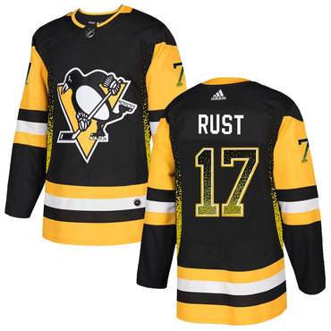 Men's Pittsburgh Penguins #17 Bryan Rust Black Drift Fashion Adidas Jersey