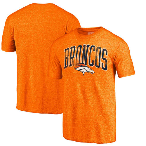 Denver Broncos Orange Wide Arch Tri-Blend NFL Pro Line by T-Shirt