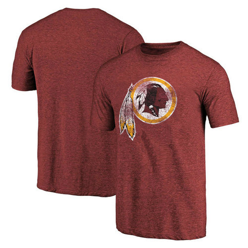 Washington Redskins Maroon Throwback Logo Tri-Blend NFL Pro Line by T-Shirt