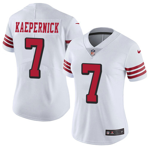 Nike 49ers #7 Colin Kaepernick White Rush Women's Stitched NFL Vapor Untouchable Limited Jersey