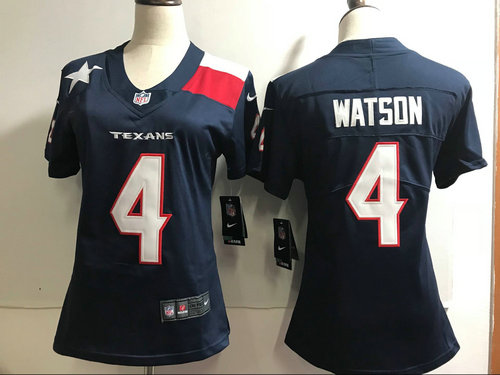 Women's Nike Houston Texans #4 Deshaun Watson Blue Stitched NFL 2018 Vapor Untouchable Limited Jersey