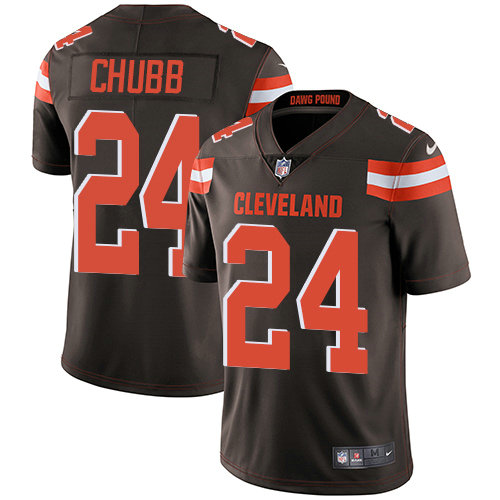 Nike Browns #24 Nick Chubb Brown Team Color Men's Stitched NFL Vapor Untouchable Limited Jersey