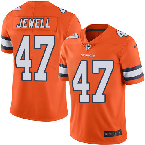 Kids Nike Broncos 47 Josey Jewell Orange Stitched NFL Limited Rush Jersey