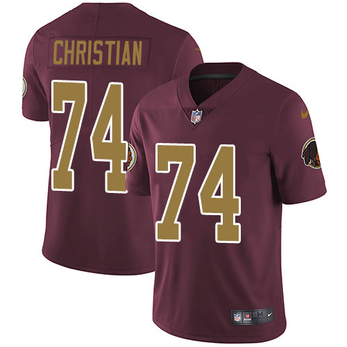 Kids Nike Redskins 74 Geron Christian Burgundy Red Alternate Stitched NFL Vapor Untouchable Limited Jersey