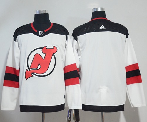 Adidas New Jersey Devils Blank White Road Authentic Stitched NHL Jersey